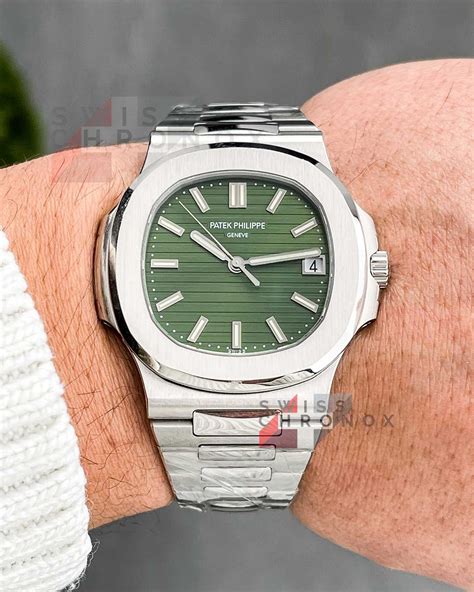 patek philippe nautilus green dial|patek philippe nautilus 5711 green.